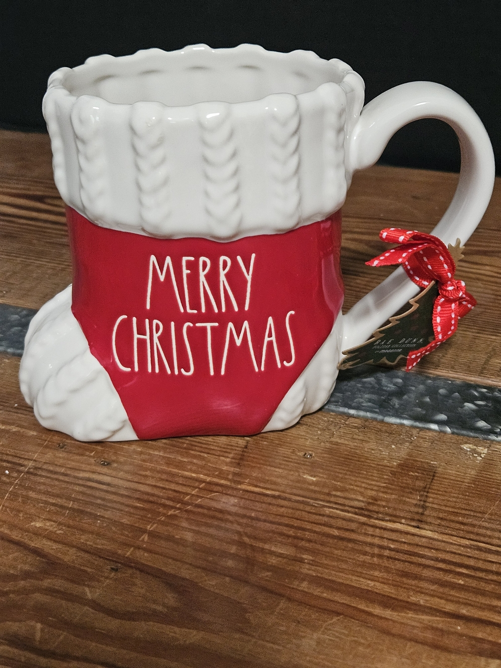 Rae Dunn Merry Christmas Red and White Holiday Mug